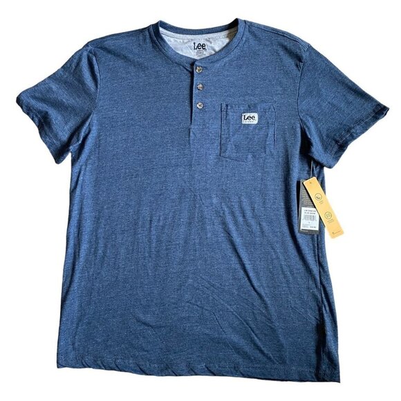 NEW Bundle of (2) Mens T-Shirts Denim Blue LEE and Gray Graphic REEBOK Sz L NWTs - Picture 2 of 7